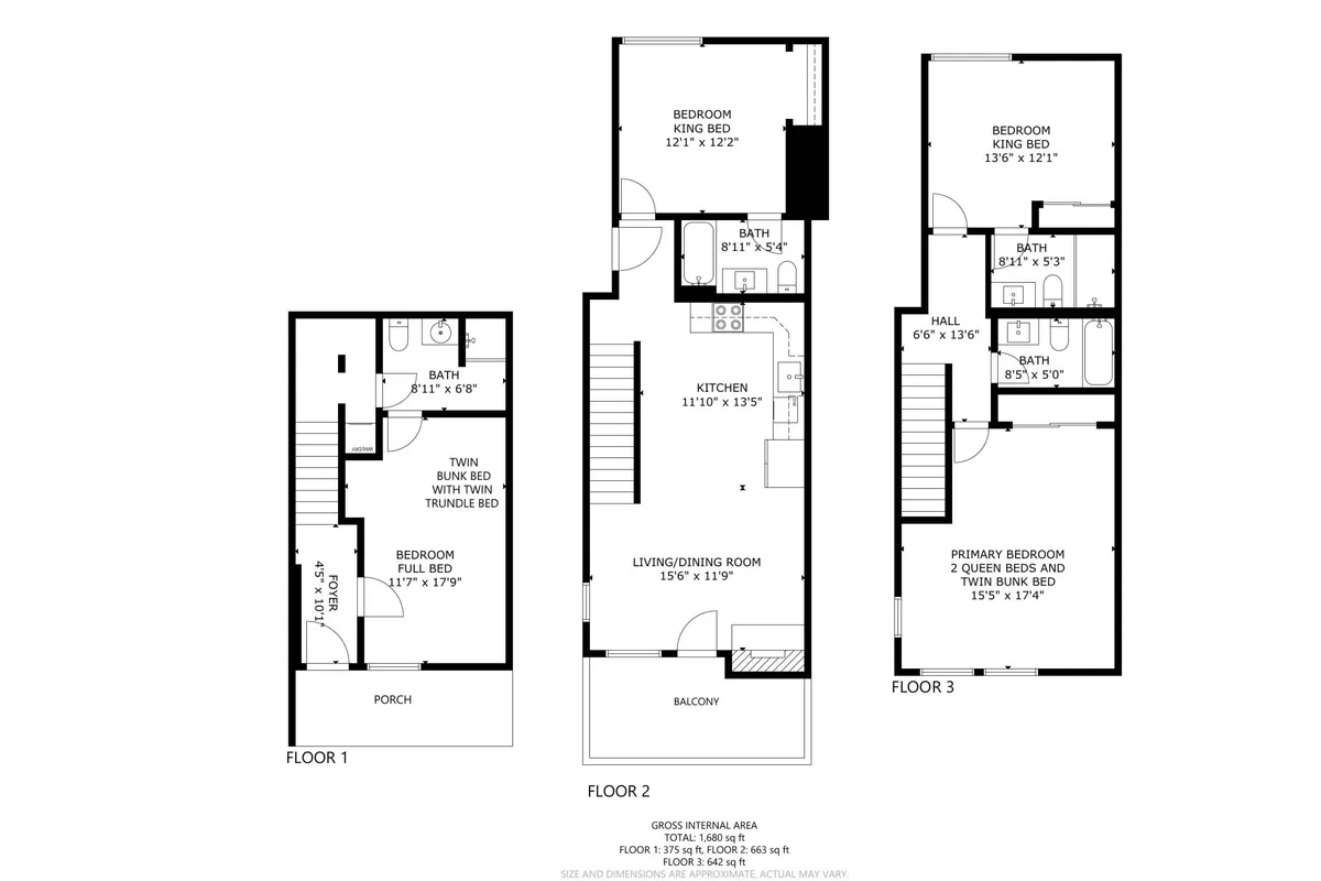 This image captures a spacious living/dining room that opens onto a balcony, subtly connecting the cozy interior to the outdoors. The kitchen is visible, suggesting a hub for gatherings, while the balcony hints at access to the outside world—an important element for guests arriving or departing, or transitioning to explore the area.